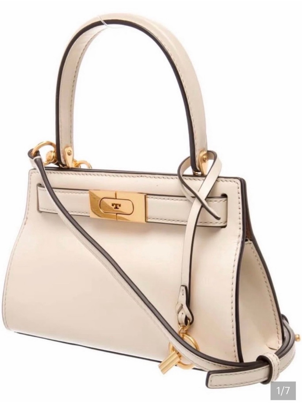 Tory Burch leather Lee radziwill petite leather top handle crossbody bag